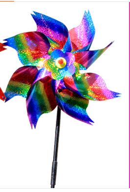 Bird Repeller Pinwheels Reflective Sparkly Bird Deterrent Protect Plant Garden dealsniper-net Gradient Octagonal windmill