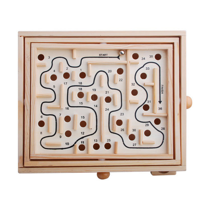 36 Levels Large Number 2 Wooden Table Maze Game Kids dealsniper-net