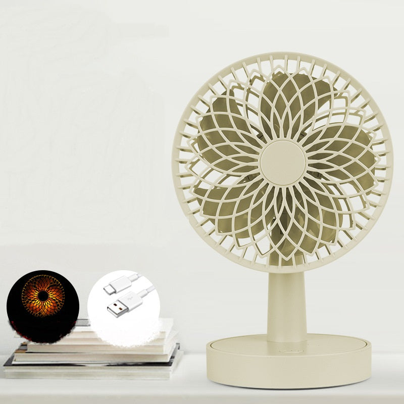 New Style Shaking Head Desktop Charging Fan Gadgets Gym From House Mocha green USB
