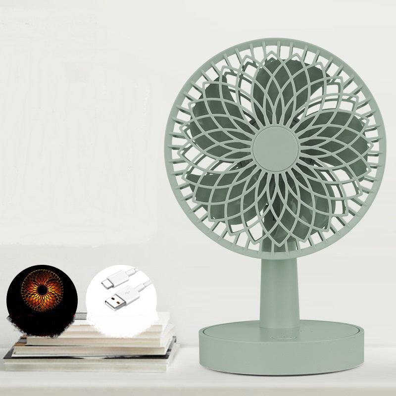New Style Shaking Head Desktop Charging Fan Gadgets Gym From House Bean Paste Green USB