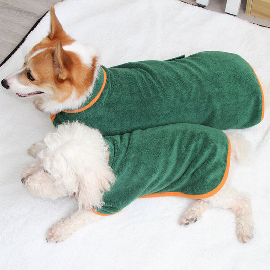 Pet Puppy Clothes Bathing Robe Neck Pet Clothes Pets Gym From House