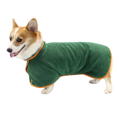Pet Puppy Clothes Bathing Robe Neck Pet Clothes Pets Gym From House Green L