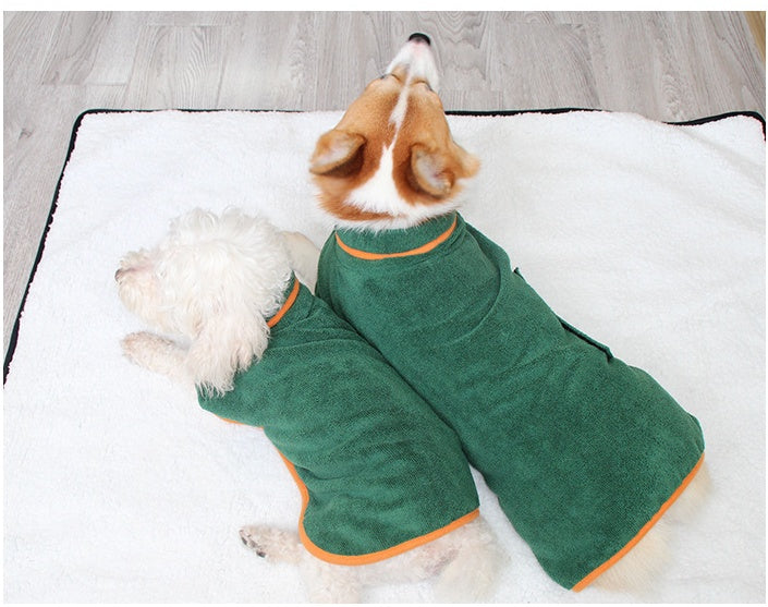 Pet Puppy Clothes Bathing Robe Neck Pet Clothes Pets Gym From House
