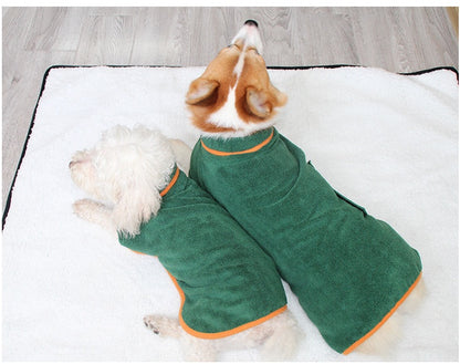 Pet Puppy Clothes Bathing Robe Neck Pet Clothes Pets Gym From House
