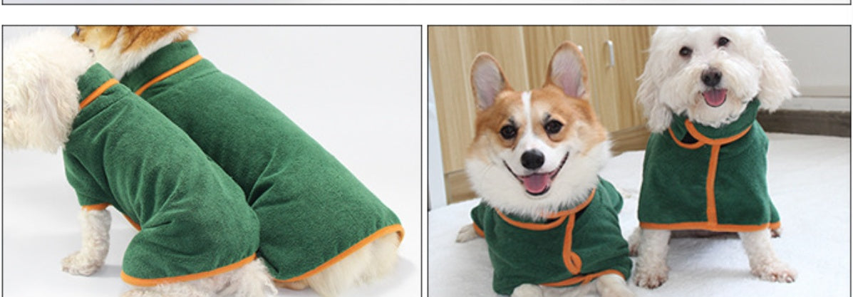 Pet Puppy Clothes Bathing Robe Neck Pet Clothes Pets Gym From House