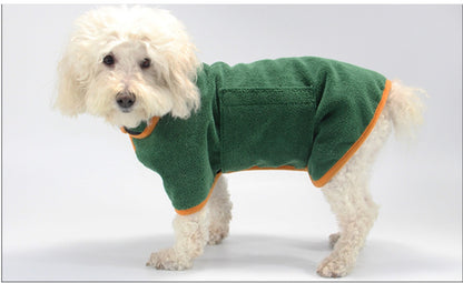 Pet Puppy Clothes Bathing Robe Neck Pet Clothes Pets Gym From House