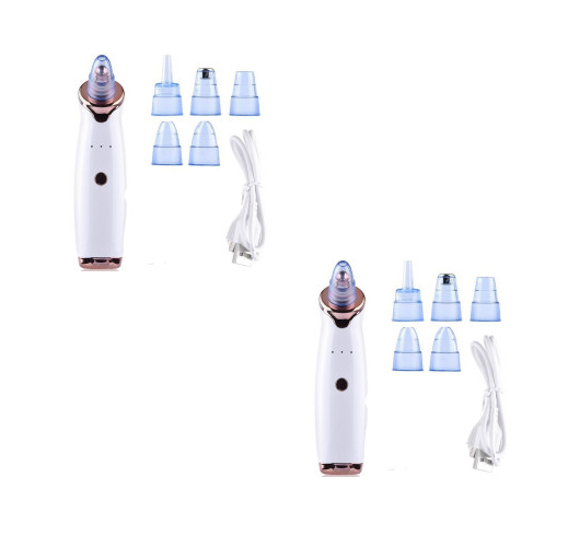 Blackhead Instrument Electric Suction Facial Washing Instrument Beauty Acne Cleaning Blackhead Suction Instrument Health dealsniper-net White 2pcs