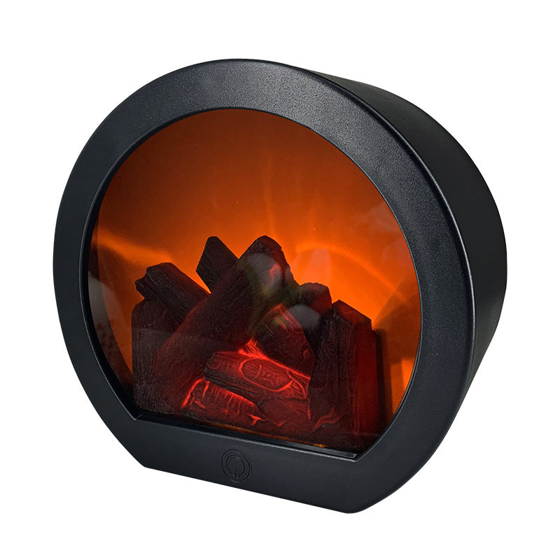 Simulation Fireplace Firewood Lanterns Lamp Desktop Ornaments Home dealsniper-net Carbon fireplace wind lamp USB