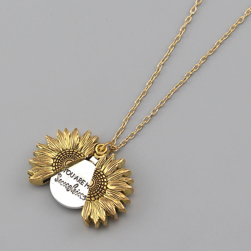 You Are My Sunshine Sunflower Necklace Women Men Women dealsniper-net