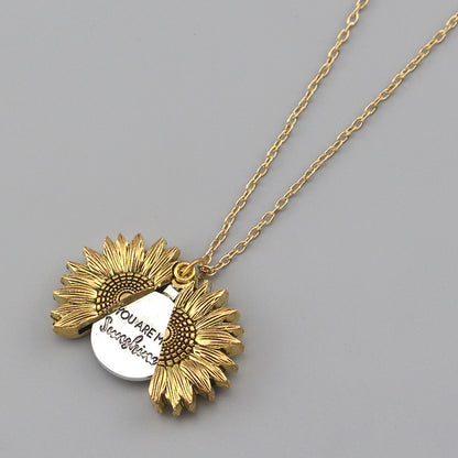 You Are My Sunshine Sunflower Necklace Women Men Women dealsniper-net