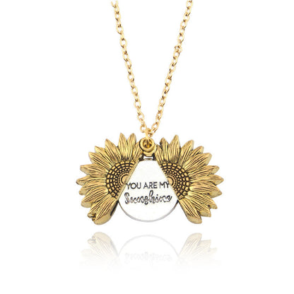 You Are My Sunshine Sunflower Necklace Women Men Women dealsniper-net Gold 1PCS