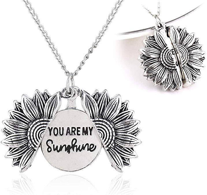 You Are My Sunshine Sunflower Necklace Women Men Women dealsniper-net White 1PCS