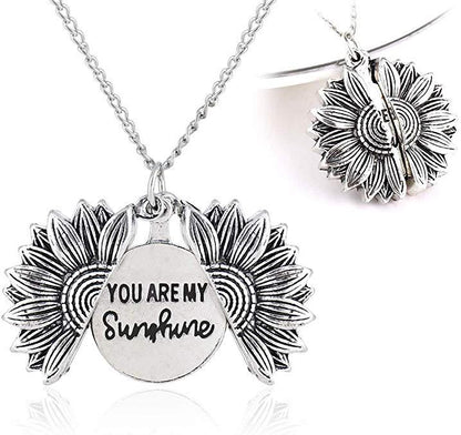 You Are My Sunshine Sunflower Necklace Women Men Women dealsniper-net White 1PCS