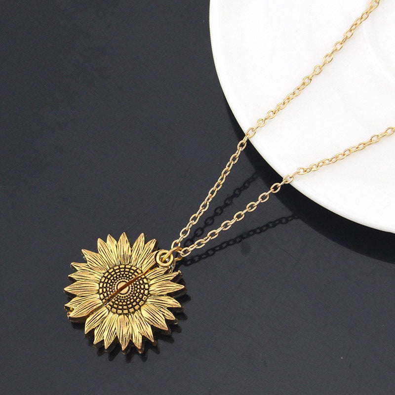 You Are My Sunshine Sunflower Necklace Women Men Women dealsniper-net