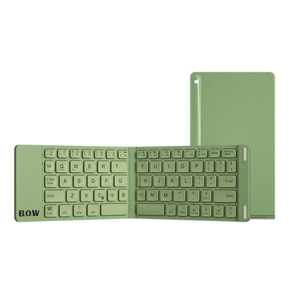 New Style Folding Bluetooth Keyboard And Mouse Set Wireless Mute Portable Keyboard For Business And Travel Electronic dealsniper-net Retro Green USB