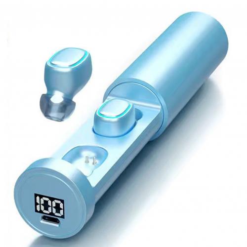 Digital Display Touch HiFi Binaural Wireless Bluetooth Headset Electronics dealsniper-net Blue