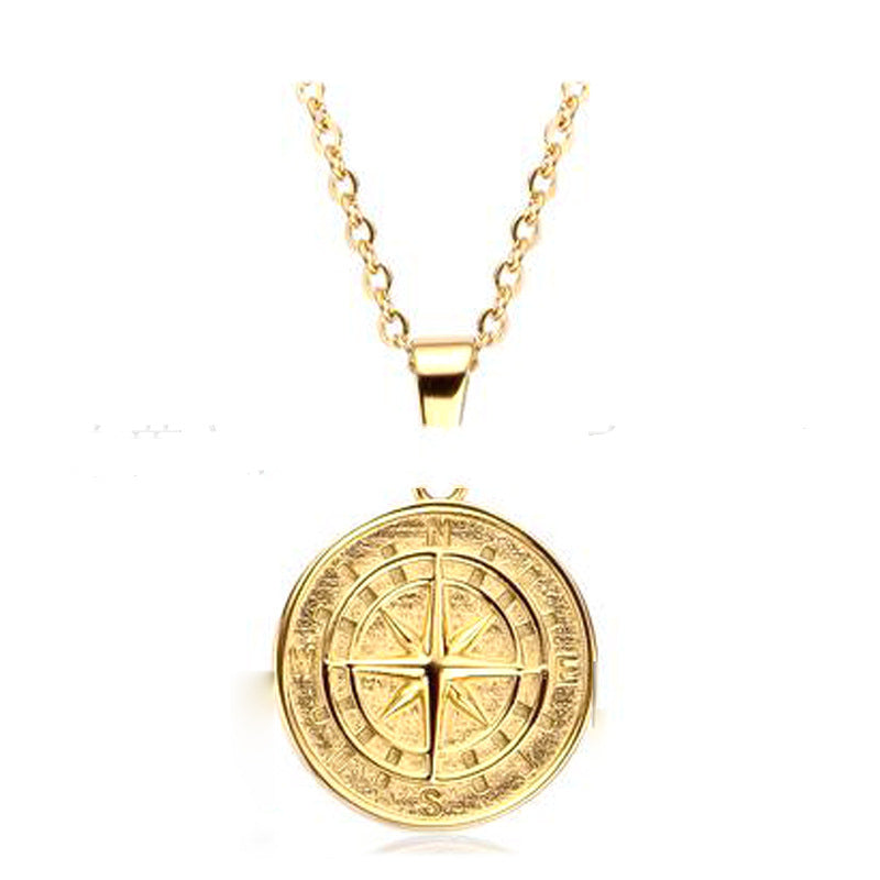 Compass Pendant & Croos Jewelry dealsniper-net Golden