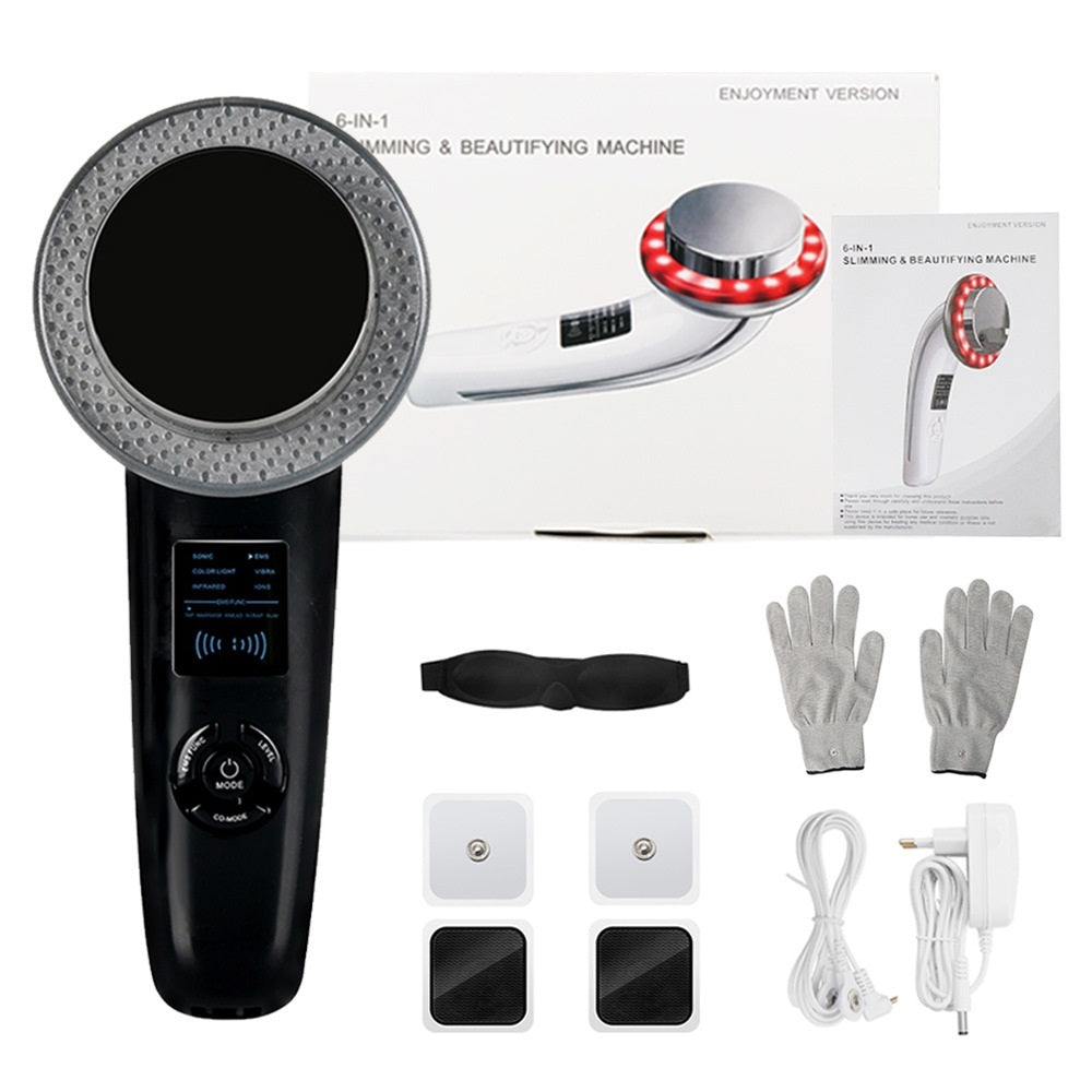 6-in-1 Ultrasonic Slimming Instrument Beauty DealSniper.net Black AU