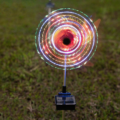 Led Solar Wind Spinner Light Garden Path Outdoor Yard Pinwheels