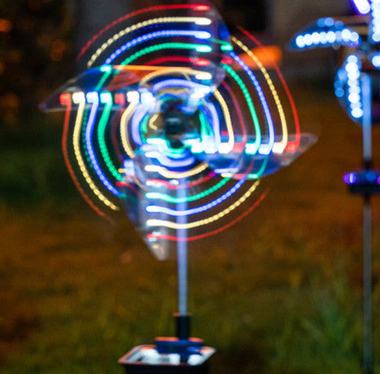 Led Solar Wind Spinner Light Garden Path Outdoor Yard Pinwheels