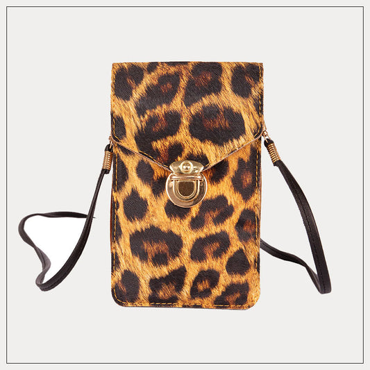 Retro leopard print phone bag Women dealsniper-net Leopard