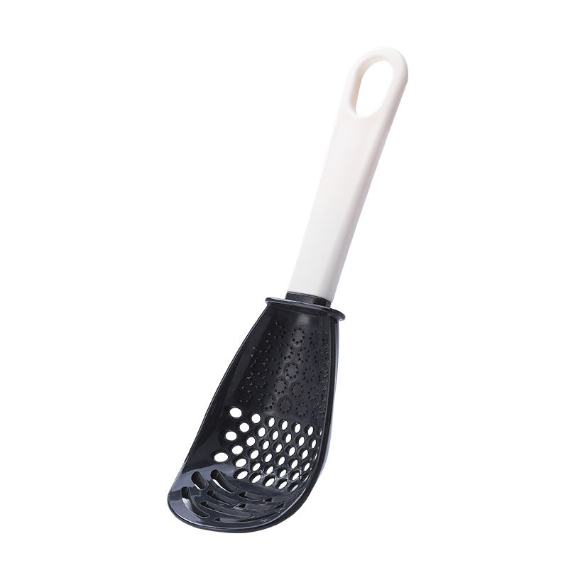 Multifunctional grinding and crushing colander and draining spoon House dealsniper-net Black