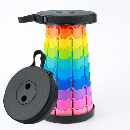 Children's Rainbow Folding Stool Portable Retractable Chair Kids dealsniper-net Adult Rainbow Black
