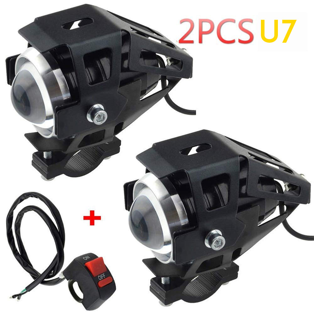 Motorcycle Headlight Cree U7 DRL Fog Lights Driving Running Light Vehicle dealsniper-net Black