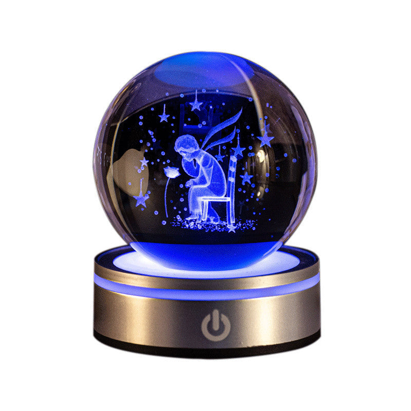 Creative 3D Inner Carving Luminous Crystal Ball Home Decor dealsniper-net