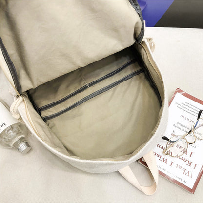 New Fashion Joker Simple Solid Color Backpack Women Gym From House