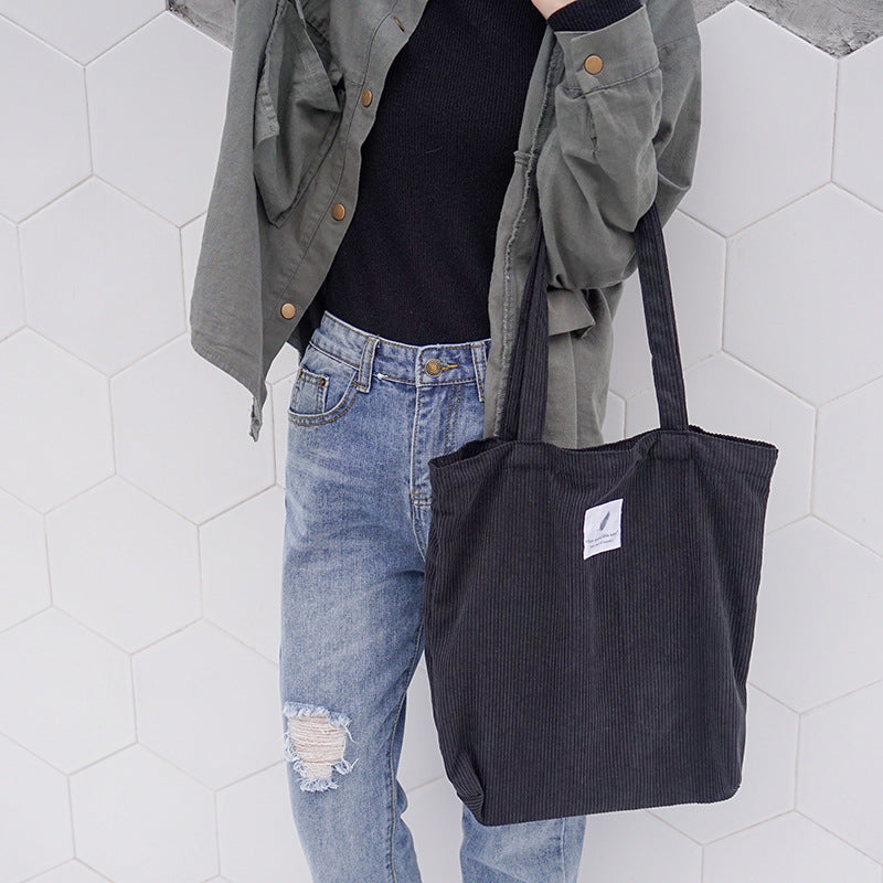Corduroy shoulder bag Women DealSniper.net Black