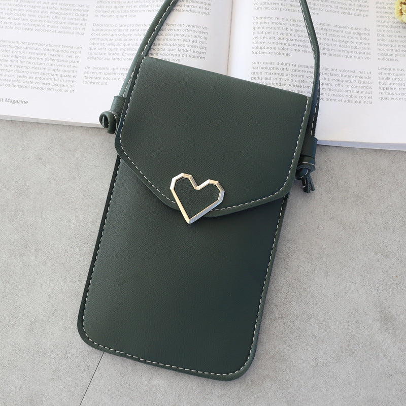 Crossbody Touch Screen Mobile Phone Bag Mini Bag Women DealSniper.net Dark green