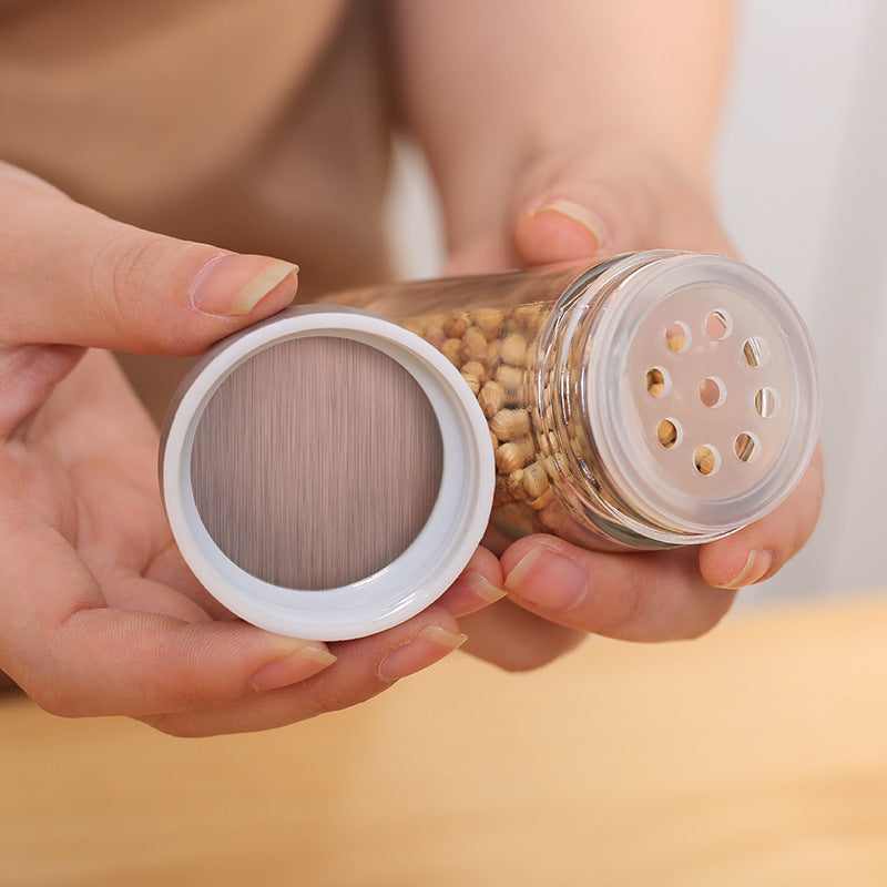 New Kitchen Supplies 430 Stainless Steel Glass Rotary Seasoning Can Set Seasoning Can Kitchen DealSniper.net