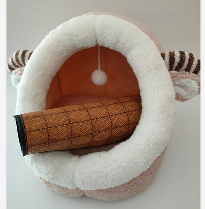 Winter pet cat house with velvet Pets DealSniper.net Sheep L