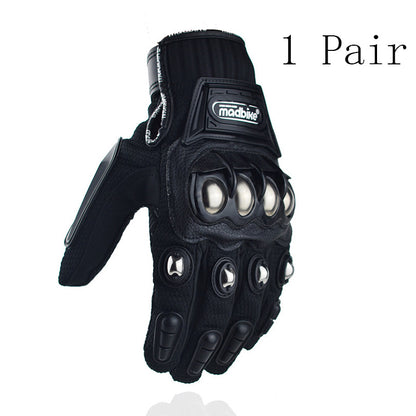 Hot Style Off-Road Motorcycle Riding Gloves Alloy Protective Men dealsniper-net black L