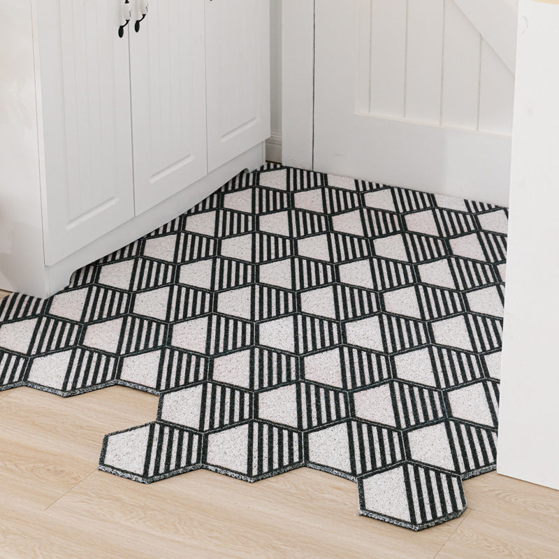 Non-slip Washable Hexagon Printed Custom Cut Doormat Carpet House DealSniper.net C 40x120cm