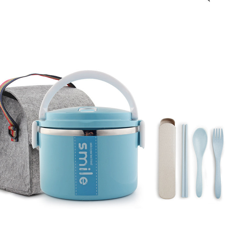 Stainless Steel Lunch Box Kitchen dealsniper-net Blue 1 layers + bag