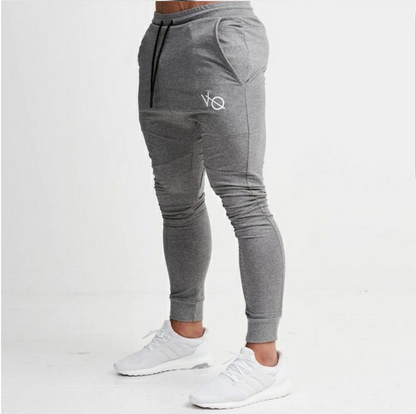 Spring and autumn men's fashion casual slim sports pants men's printed trousers Men dealsniper-net L Gray