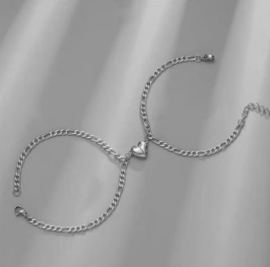 Simple Heart-shaped Titanium Steel Love Magnet Suction Jewelry Gym From House Silvery