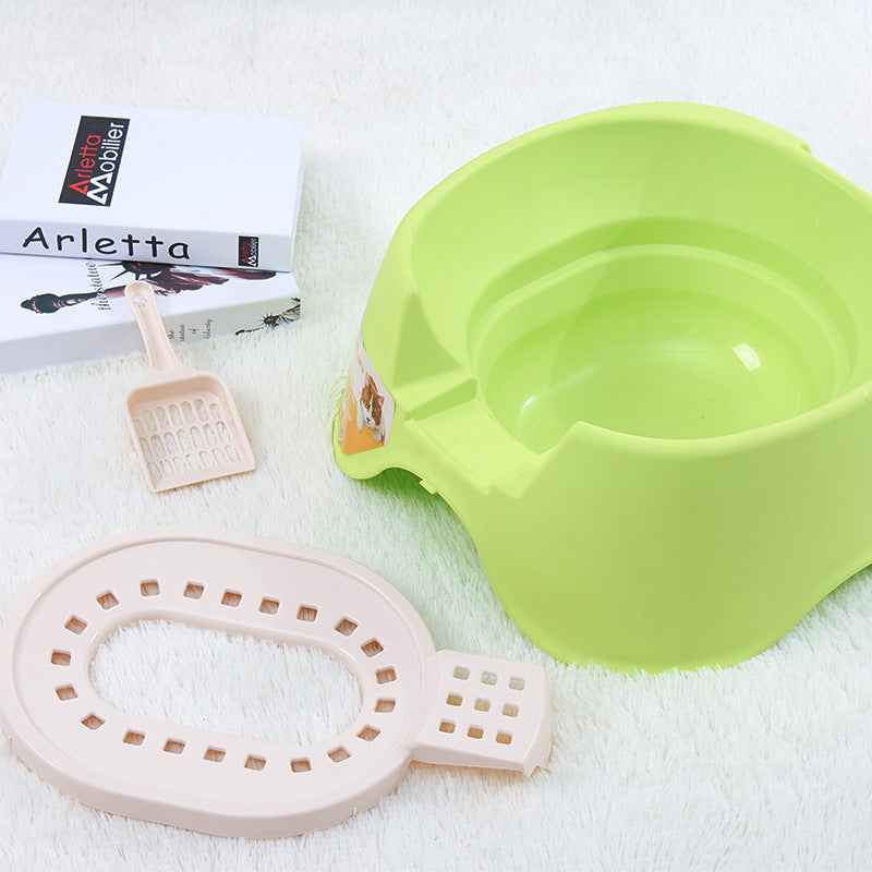 Spillproof Cat Litter Pan Semi-enclosed Oversize Cat Toilet Pets Gym From House