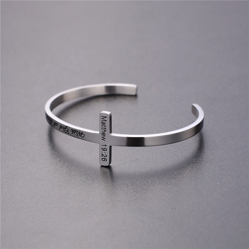 Special titanium steel bracelet with lettering Jewelry dealsniper-net