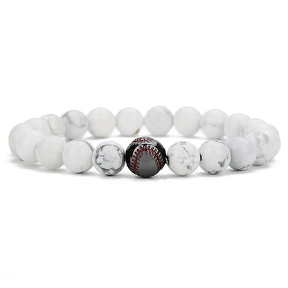 Men's baseball bracelet Jewelry dealsniper-net Black Bai Song