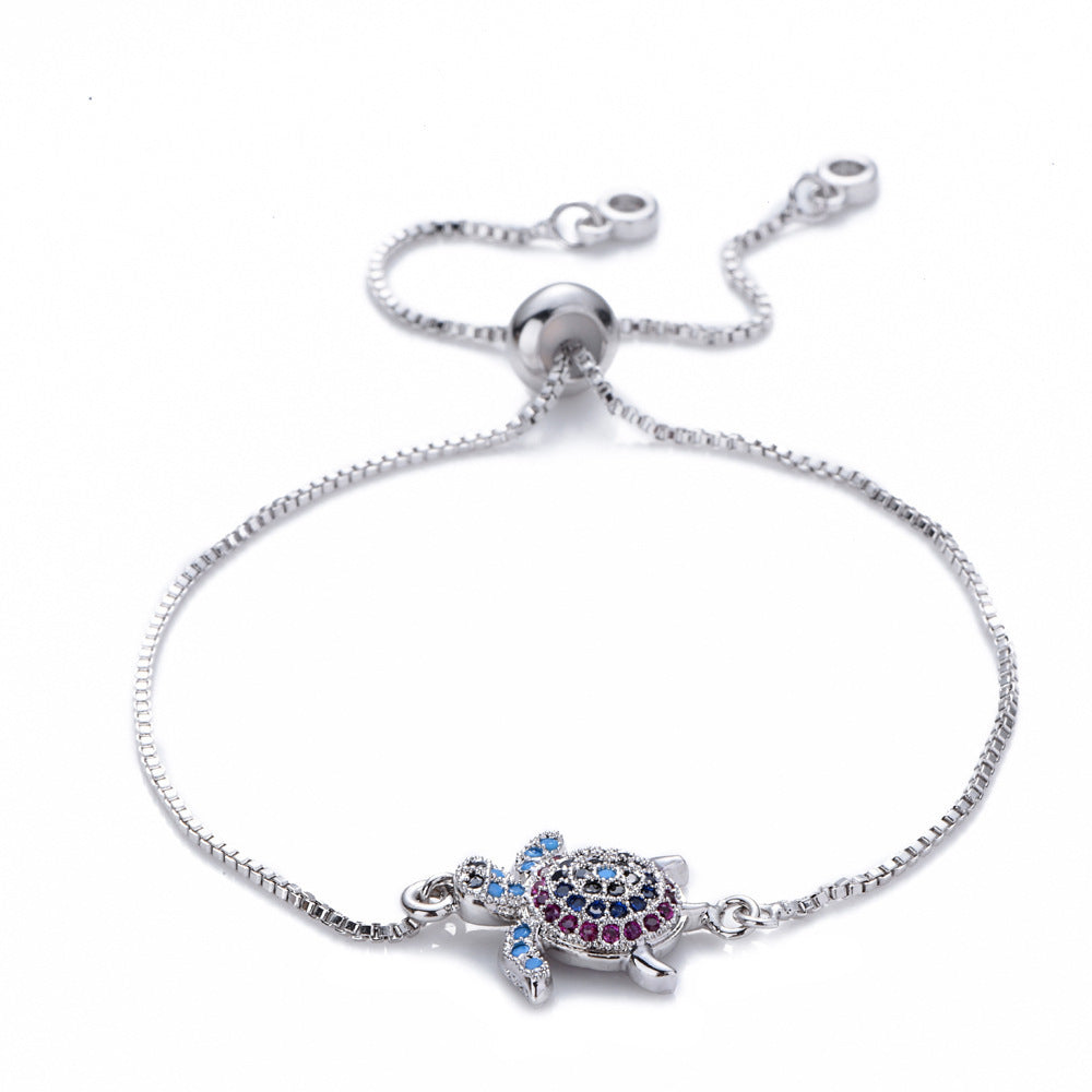 Turtles Bracelet Adjustable Shiny Rhinestones Sparkling