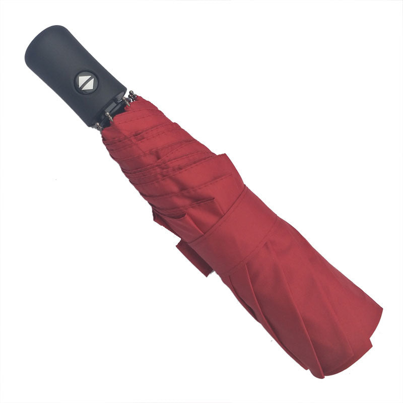 Fully automatic triple folding golf super windproof umbrella Outdoor DealSniper.net Wine Red