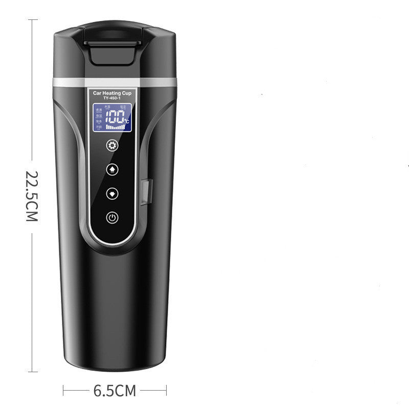 Portable Car Bottle Smart Touch Digital Display Insulated Cup Vehicle DealSniper.net Black