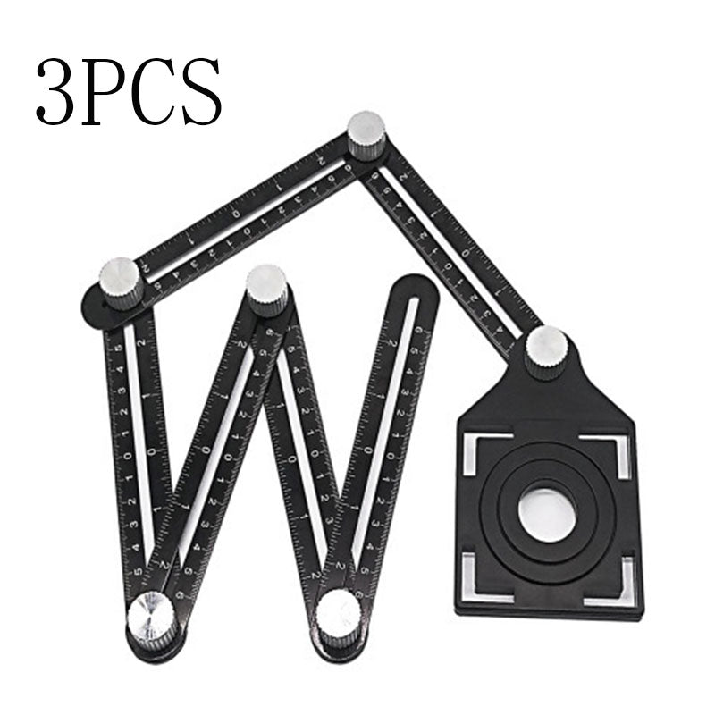 Aluminum Alloy Six-fold Ruler Ceramic Tile Hole Locator Home DealSniper.net 3pcs