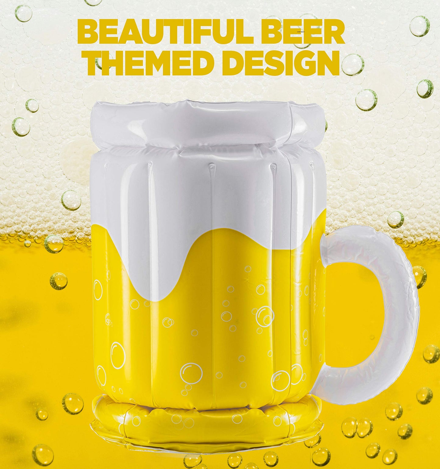 Large Inflatable Beer Mug Cooler Pool Float Drink Cooler For Adults Deals DealSniper.net