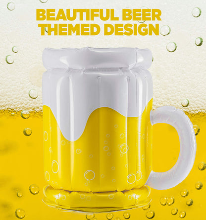 Large Inflatable Beer Mug Cooler Pool Float Drink Cooler For Adults Deals DealSniper.net