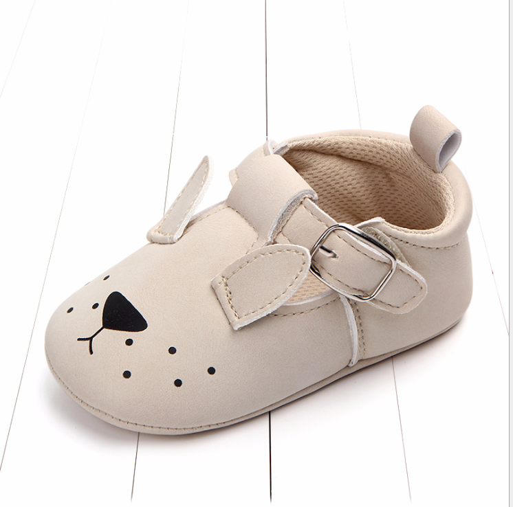 Spring and autumn cartoon animal baby shoes matte leather non-slip soft bottom baby shoes wholesale 0884 Kids DealSniper.net Beige puppy 11CM