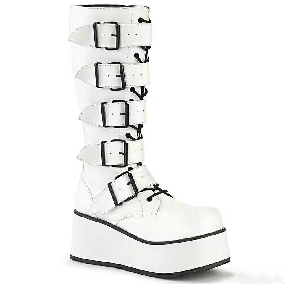 Women Wedge Fashion Knight Boots Women dealsniper-net White 38